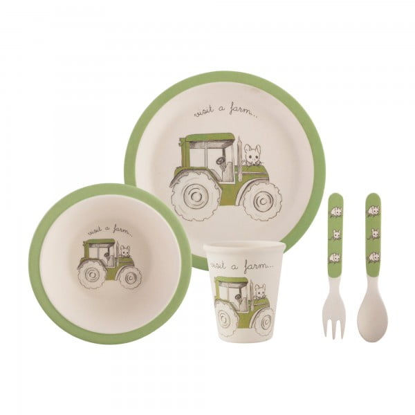 visit a farm tractor childrens bamboo dinner set 600x600 1