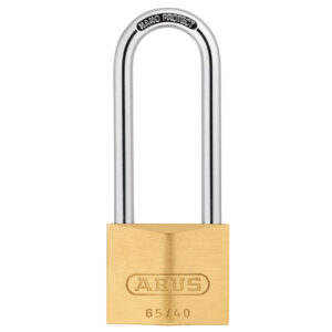 65/40mm Brass Padlock 63mm Long Shackle Carded