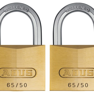 65/50mm Brass Padlock Twin Pack Carded